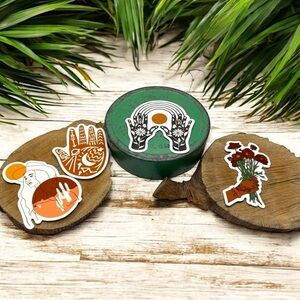 NEW Set of 4 Feminine Desert Hamsa Henna Hands Waterproof Vinyl Stickers